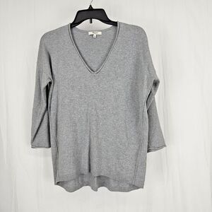 Madewell Light Gray Sweater Rolled Hem Pullover  V Neck Women's  Size Small